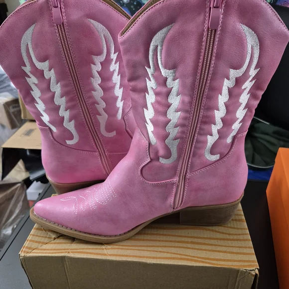 Pink Western Cowboy Boots Size 11 - Picture 3 of 5